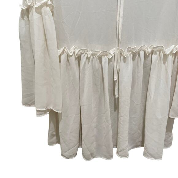 After Market Sheer Bell Sleeve Top Cream White Size XS - Picture 2 of 7